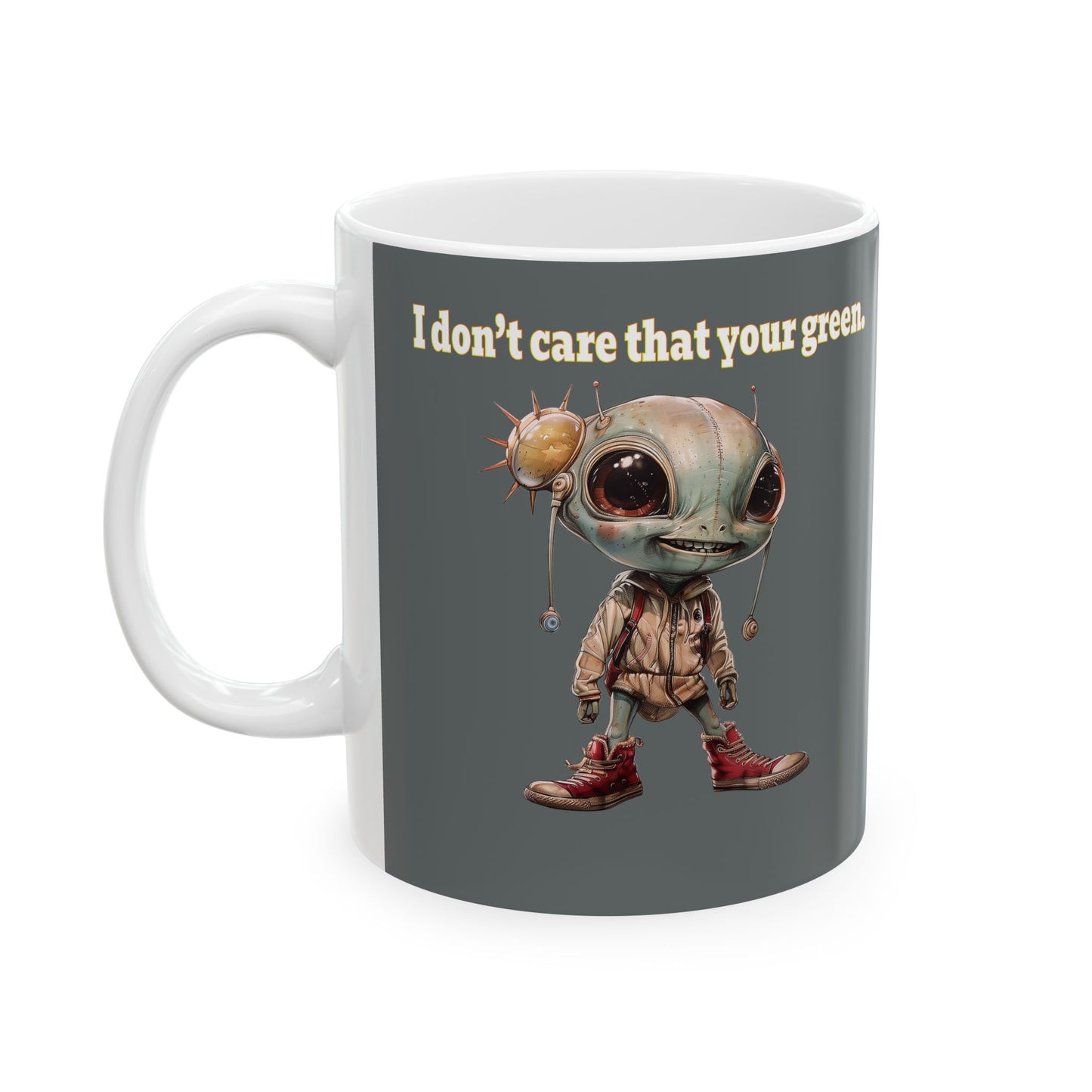 I don't care that your grey - White Mug (dark grey)