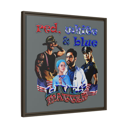 rw&b lives matter - framed canvas art (dark grey)