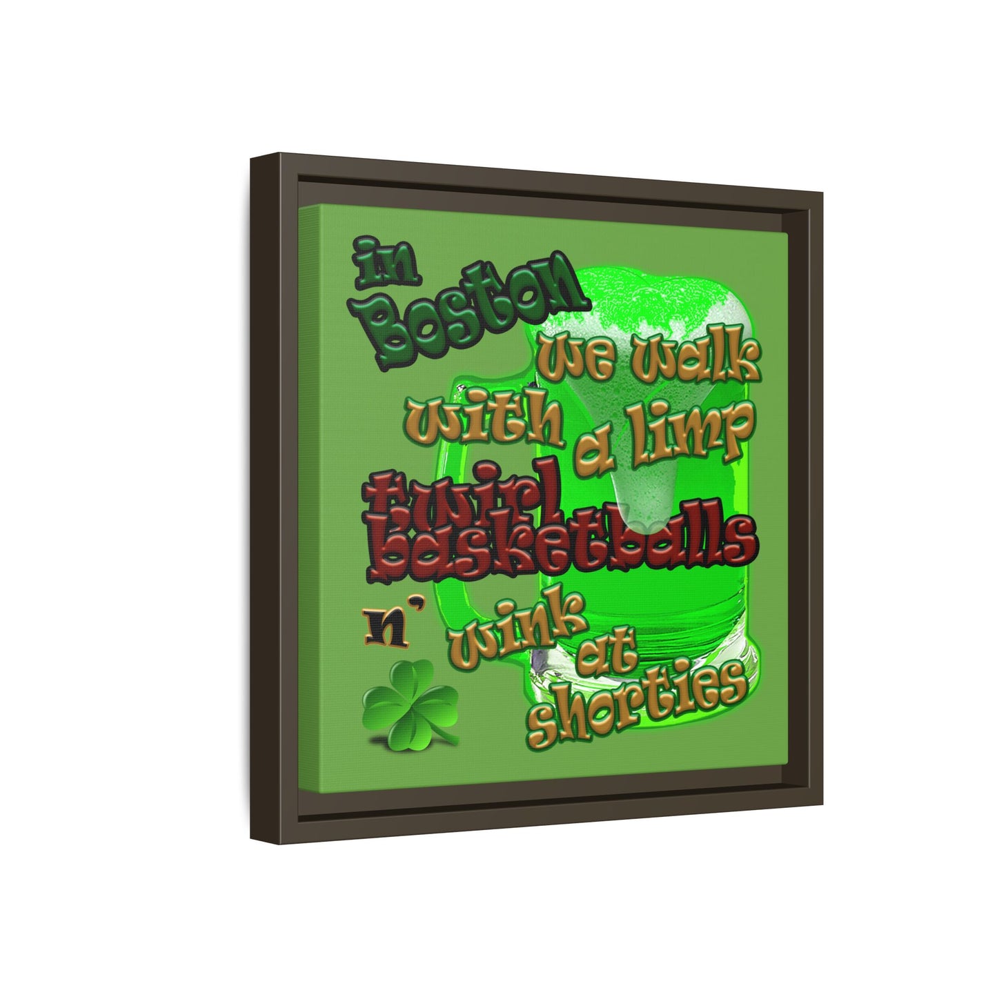 celtics logo - framed canvas art (green)