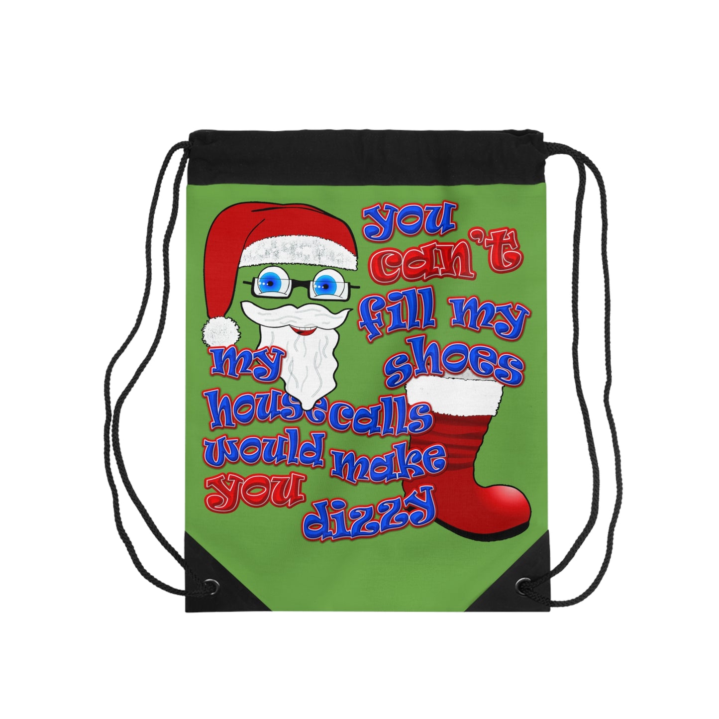 santa's shoes - Drawstring Bag (green)