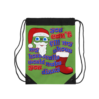 santa's shoes - Drawstring Bag (green)