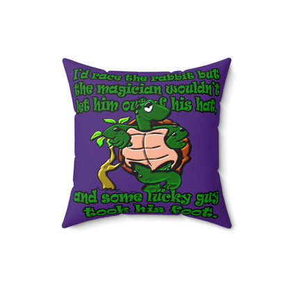 turtle race - Spun Polyester Square Pillow - (purple)