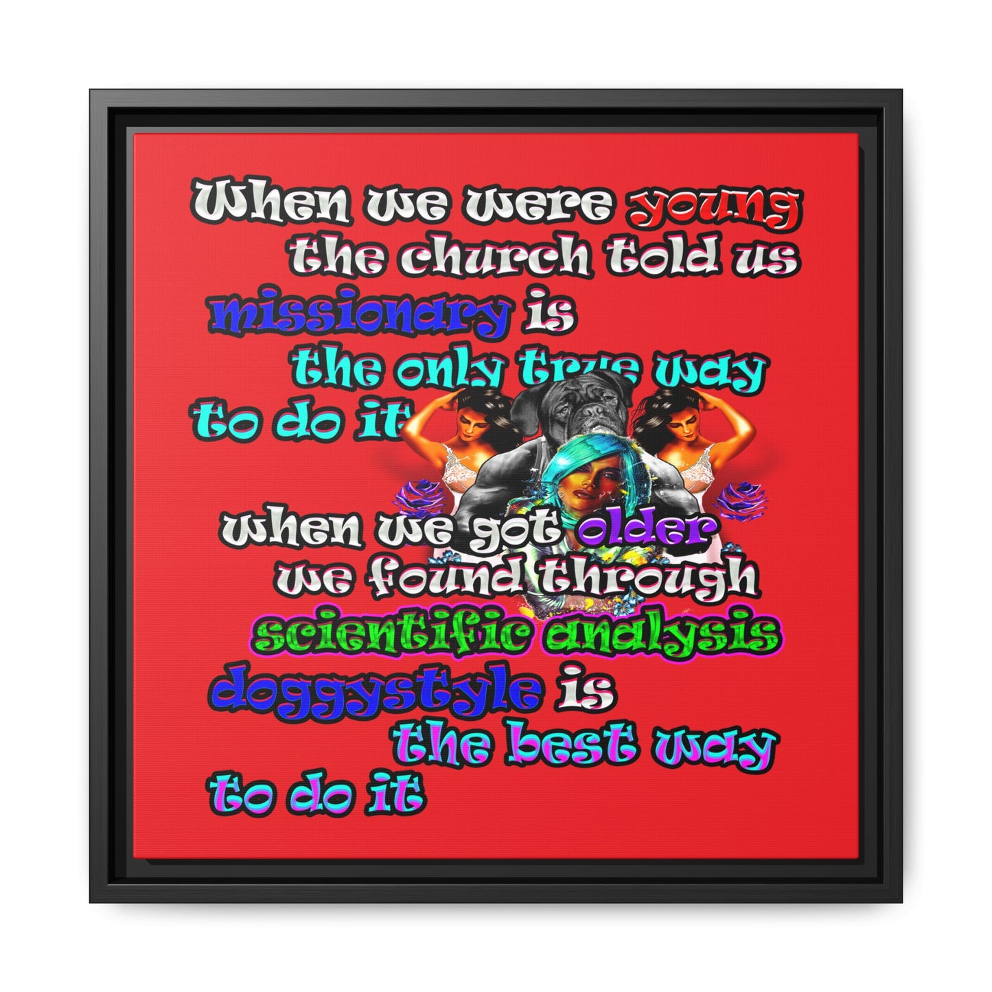 doggystyle - framed canvas art (red)