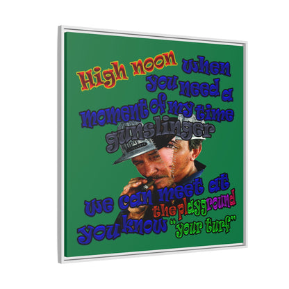 high noon - framed canvas art (dark green)