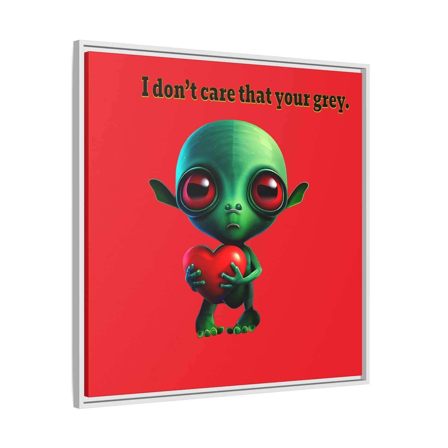I don't care that your grey - framed canvas art (red)