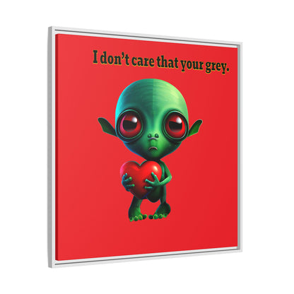 I don't care that your grey - framed canvas art (red)