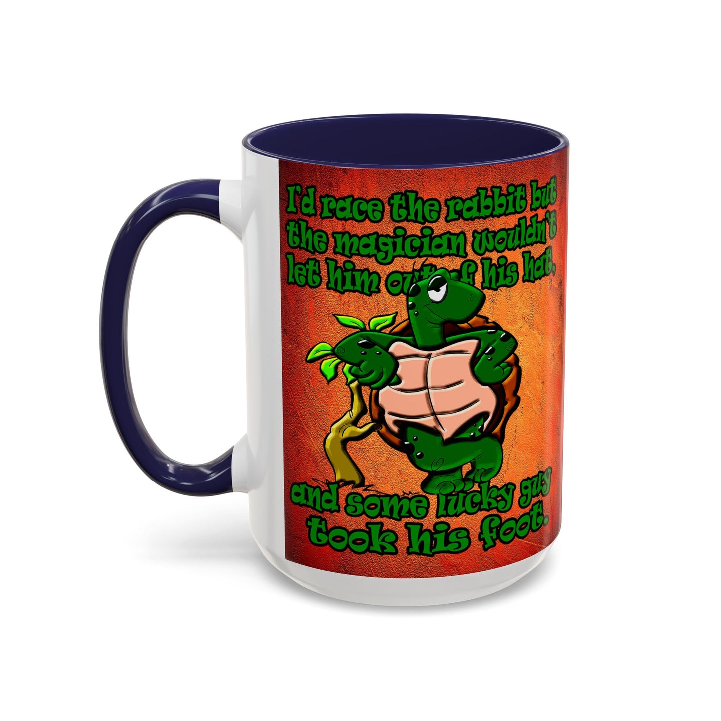 turtle race - Accent Mug (burnt orange)