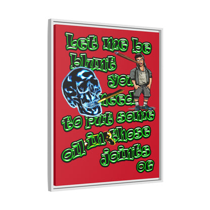 og - framed canvas art (dark red)
