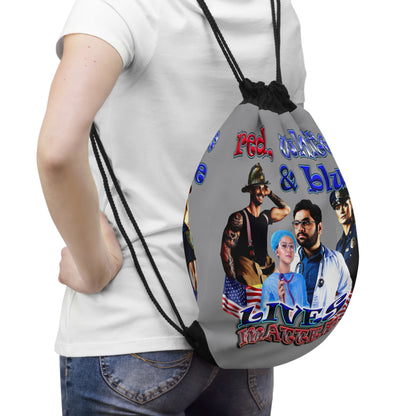 rw&b lives matter - Drawstring Bag (grey)