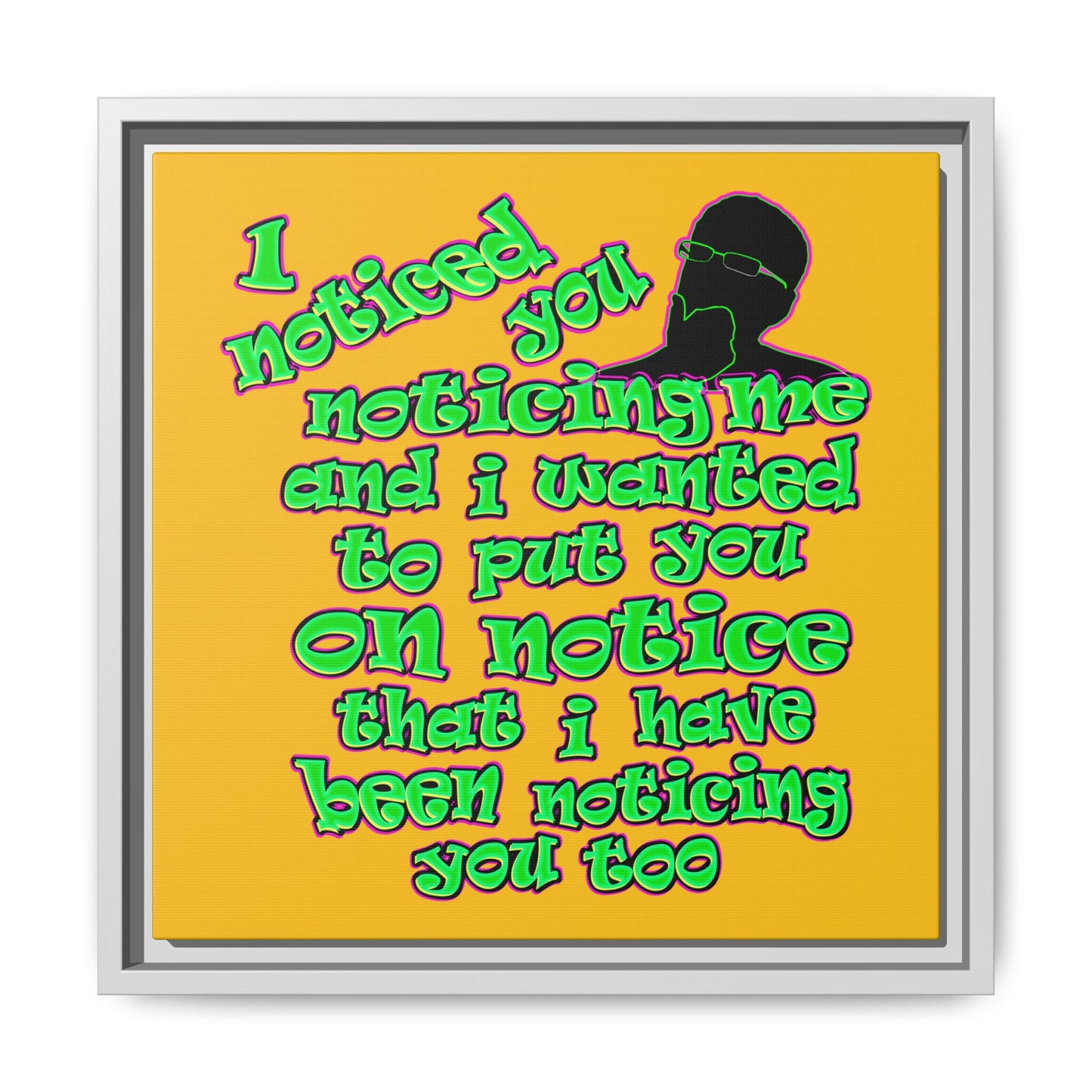 noticed you noticing - framed canvas art (yellow)