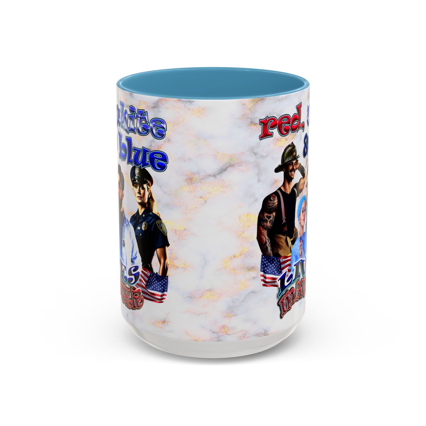 rw&b lives matter - Accent Mug (white marble)