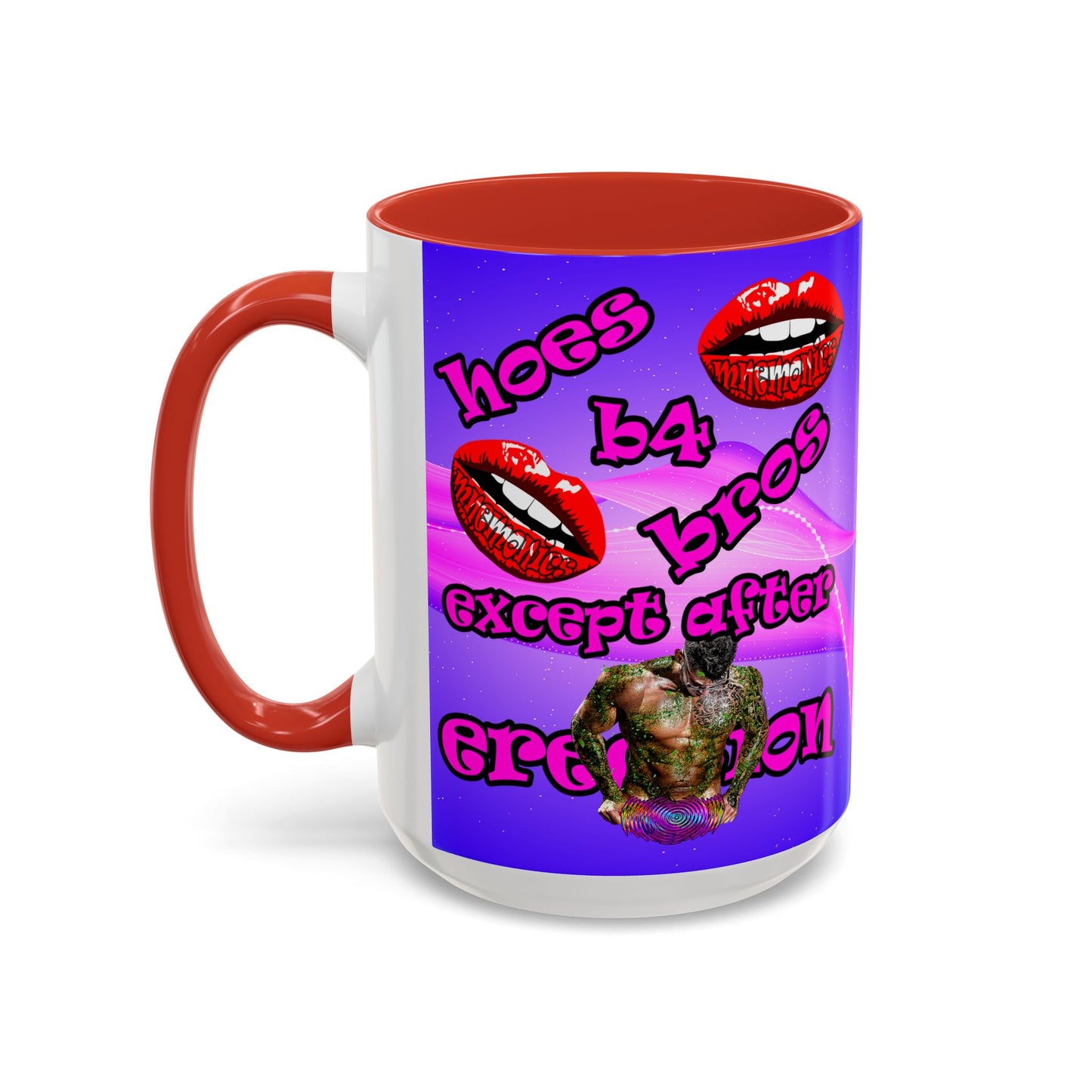 hoes b4 bros - Accent Mug (purple-pink wave)