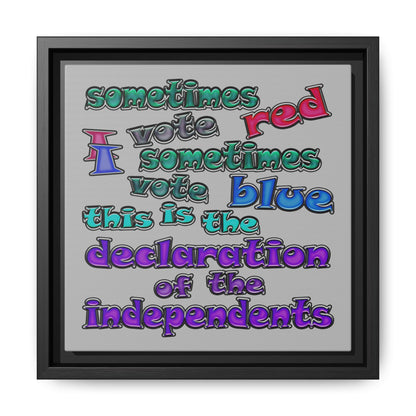 declaration of the independents - framed canvas art (light grey)