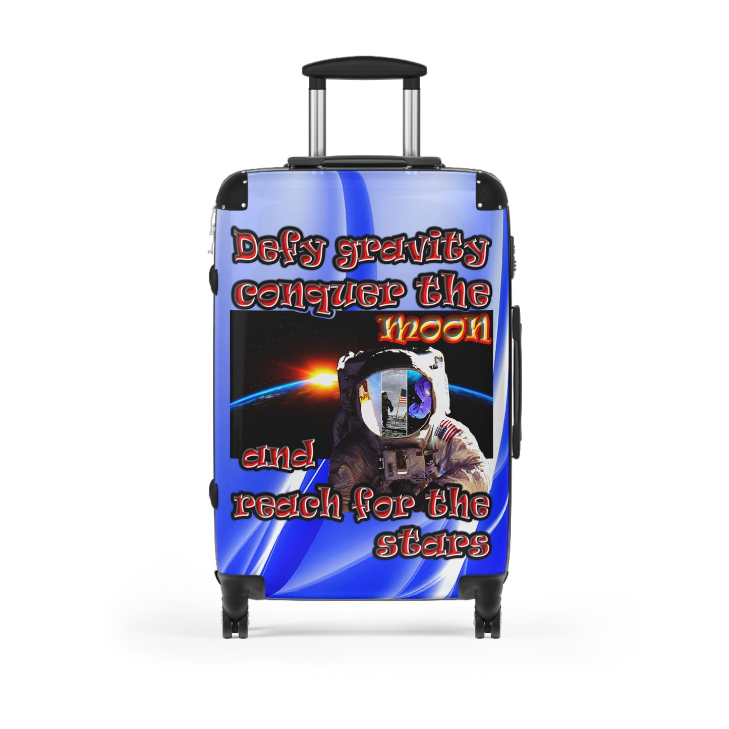 defy conquer reach - Suitcase (blue-white wave)