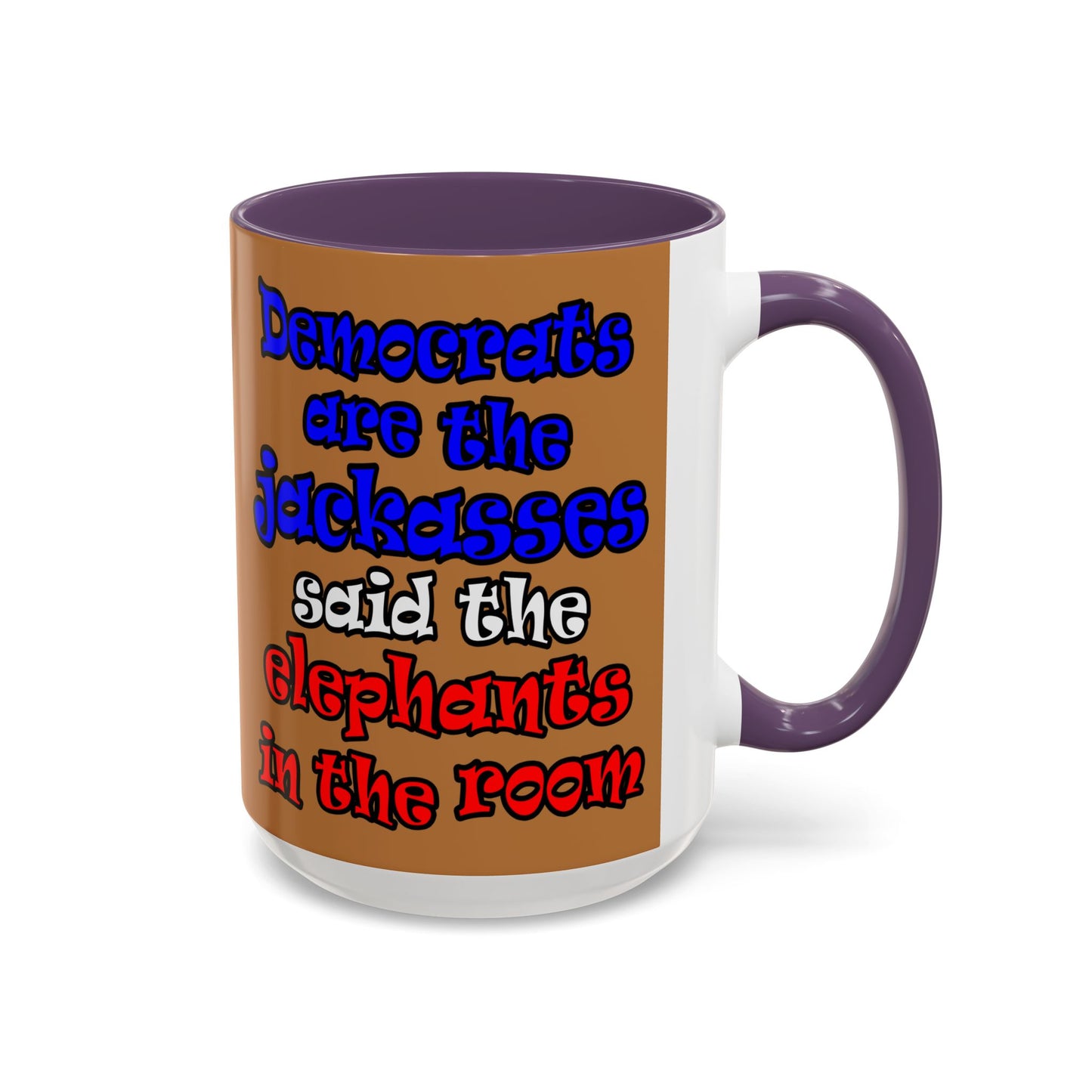 donkeys and elephants - Accent Mug (light brown)