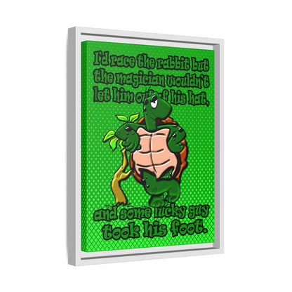 turtle race - framed canvas art (logo green)