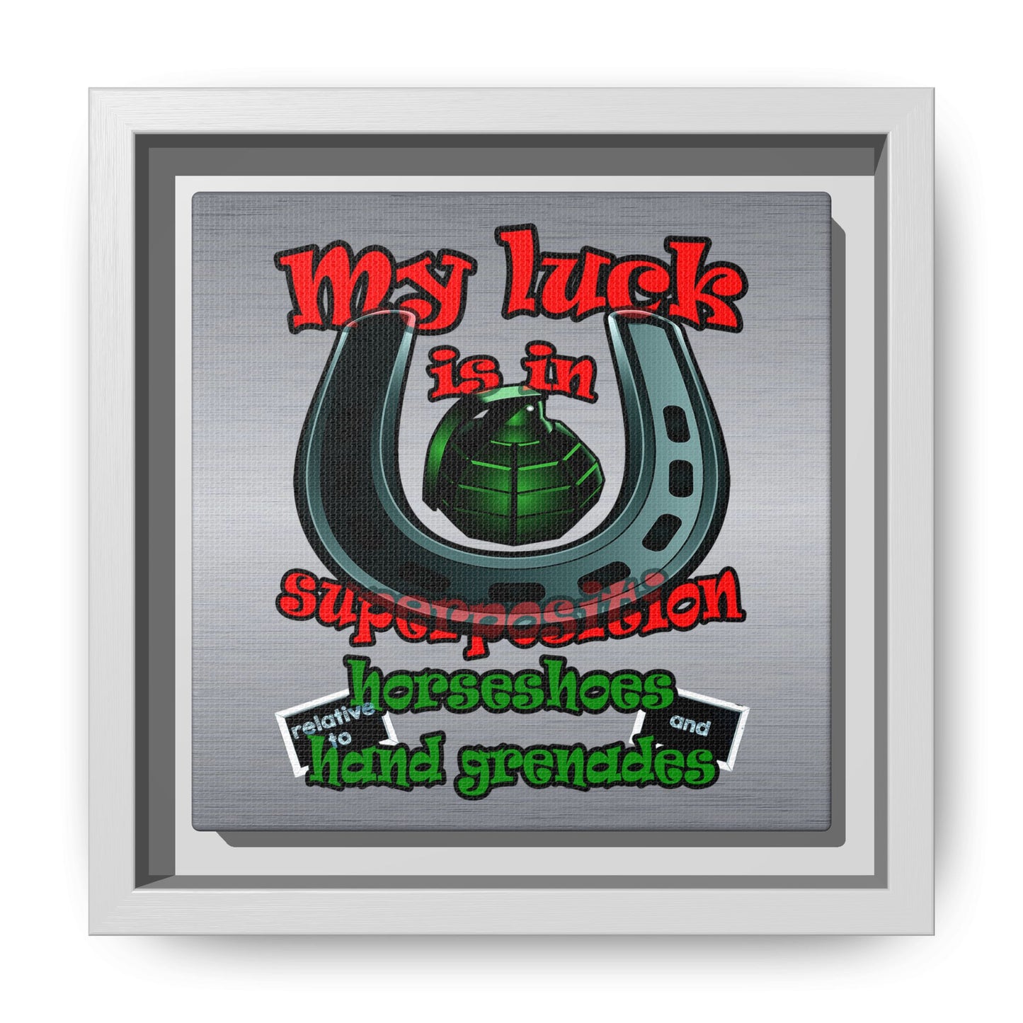 my luck - framed canvas art (brushed nickel)