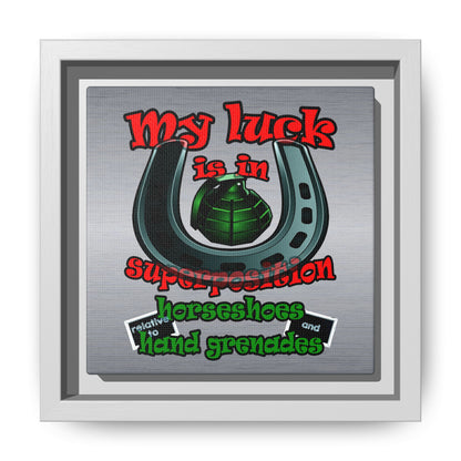 my luck - framed canvas art (brushed nickel)