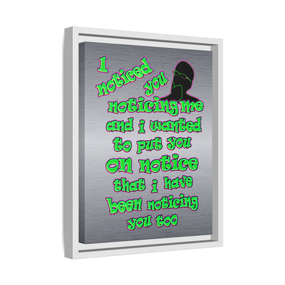 noticed you noticing - framed canvas art (brushed nickel)
