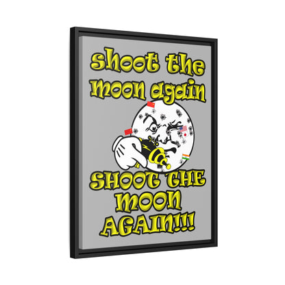 shoot the moon again - framed canvas art (light grey)