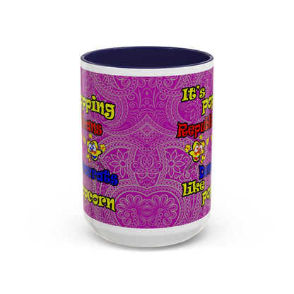 popping like popcorn - Accent Mug (pink swirl)