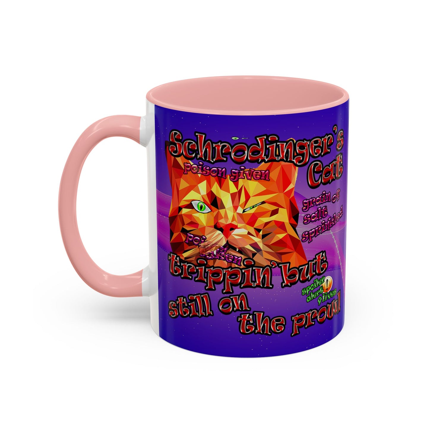 schrodinger's cat - Accent Mug (purple-pink wave)