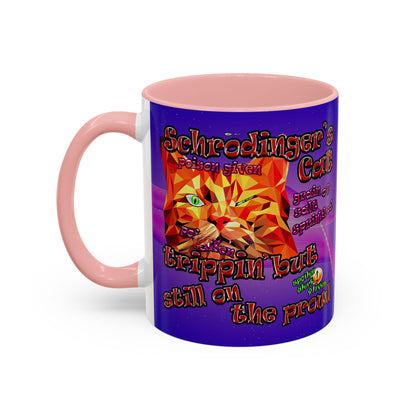 schrodinger's cat - Accent Mug (purple-pink wave)