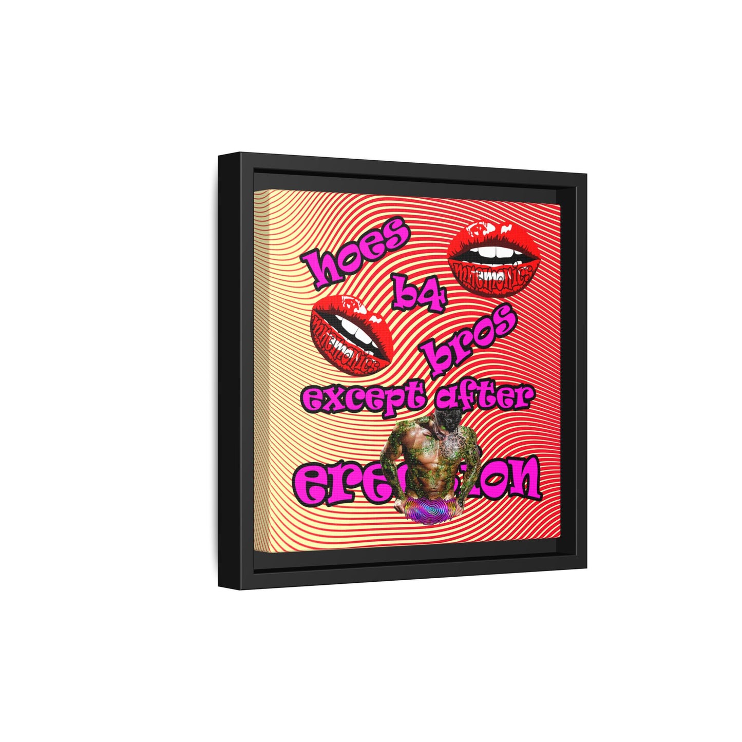 hoes b4 bros - framed canvas art (yellow-orange wave)