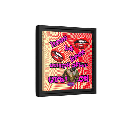 hoes b4 bros - framed canvas art (yellow-orange wave)