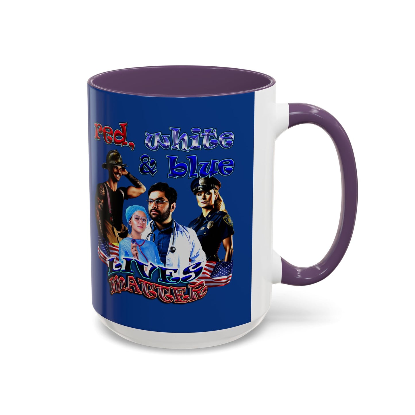 rw&b lives matter - Accent Mug (dark blue)