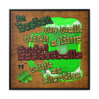 celtics logo - framed canvas art (brown papyrus)