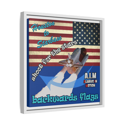 shoot for the stars - framed canvas art (dark blue)