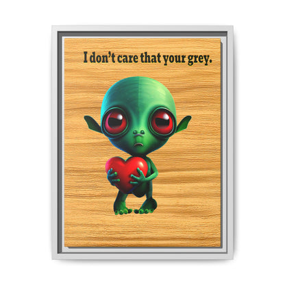 I don't care that your grey - framed canvas art (butterscotch wood finish)