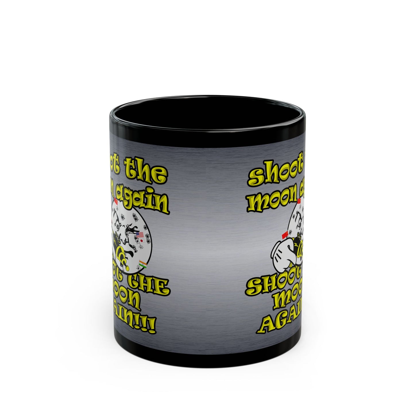 shoot the moon again - Black Mug (brushed nickel)