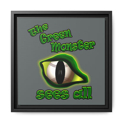 green monster - framed canvas art (dark grey)