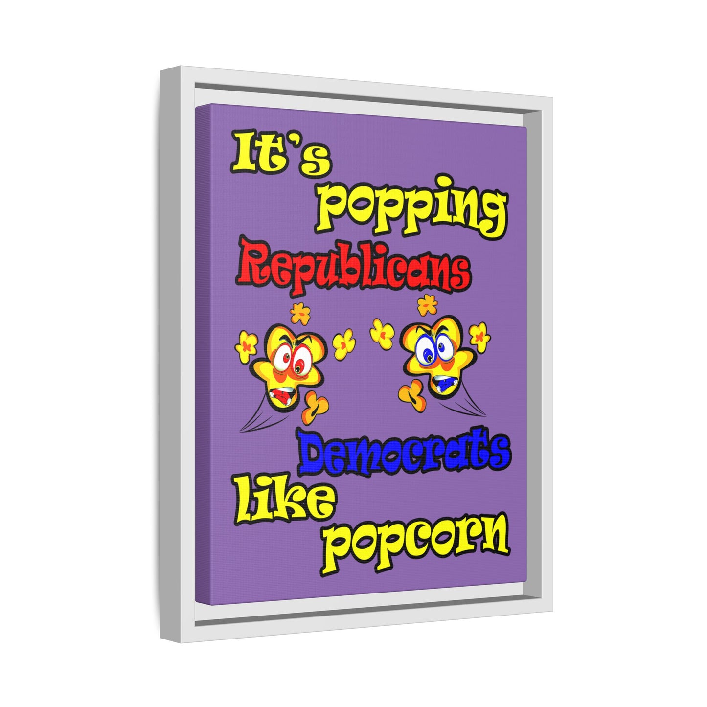 popping like popcorn - framed canvas art (light purple)