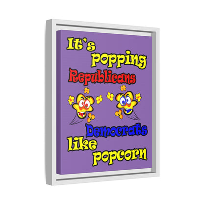 popping like popcorn - framed canvas art (light purple)