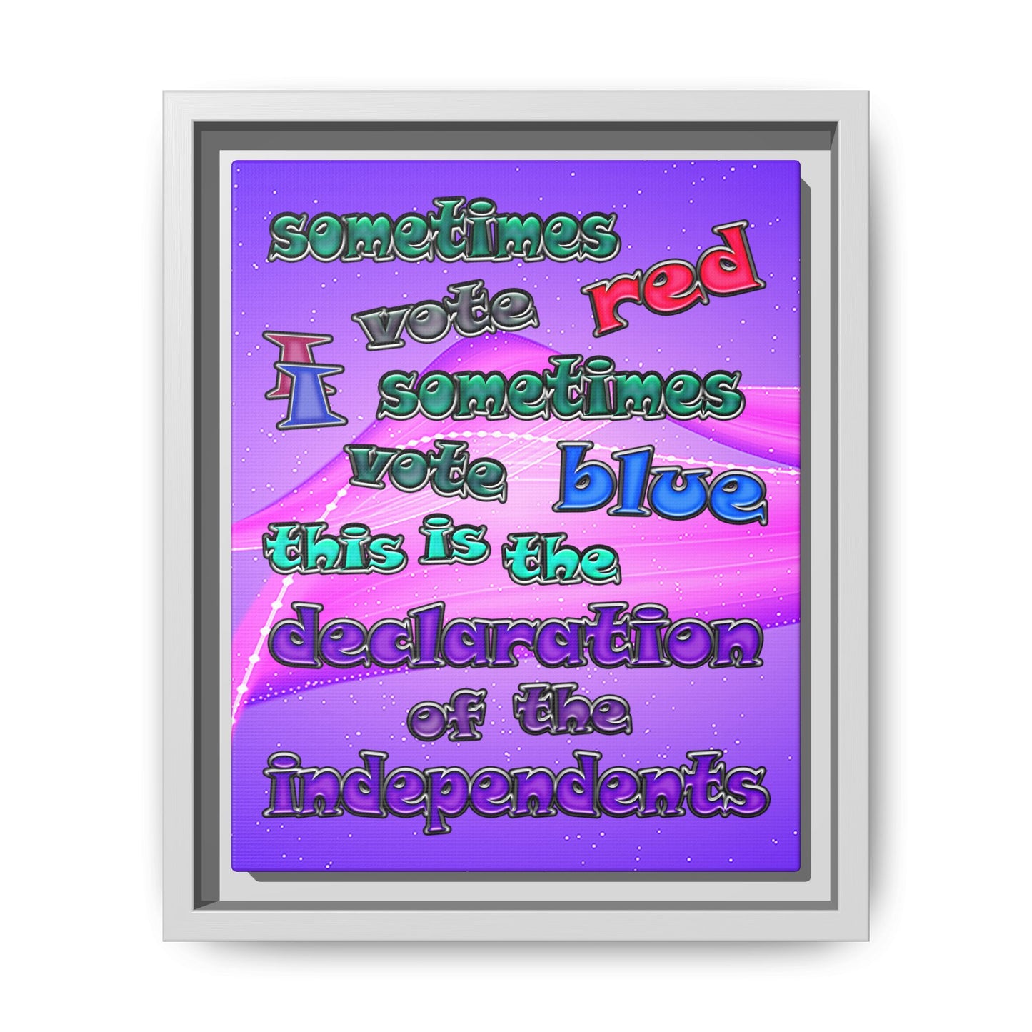declaration of the independents - framed canvas art (purple-pink wave)