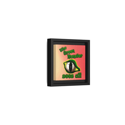 green monster - framed canvas art (yellow-orange wave)