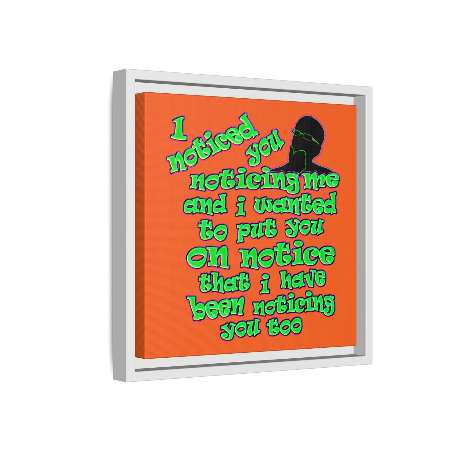 noticed you noticing - framed canvas art (orange)