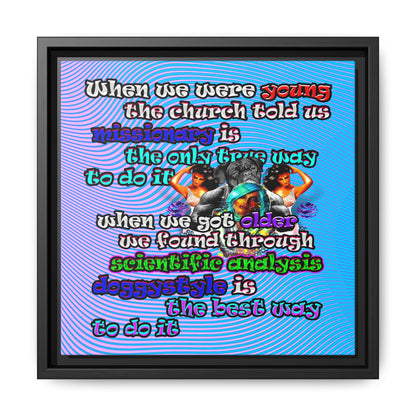 doggystyle - framed canvas art (light blue-purple wave)