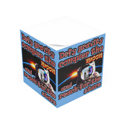 defy conquer reach - note cube (light blue)