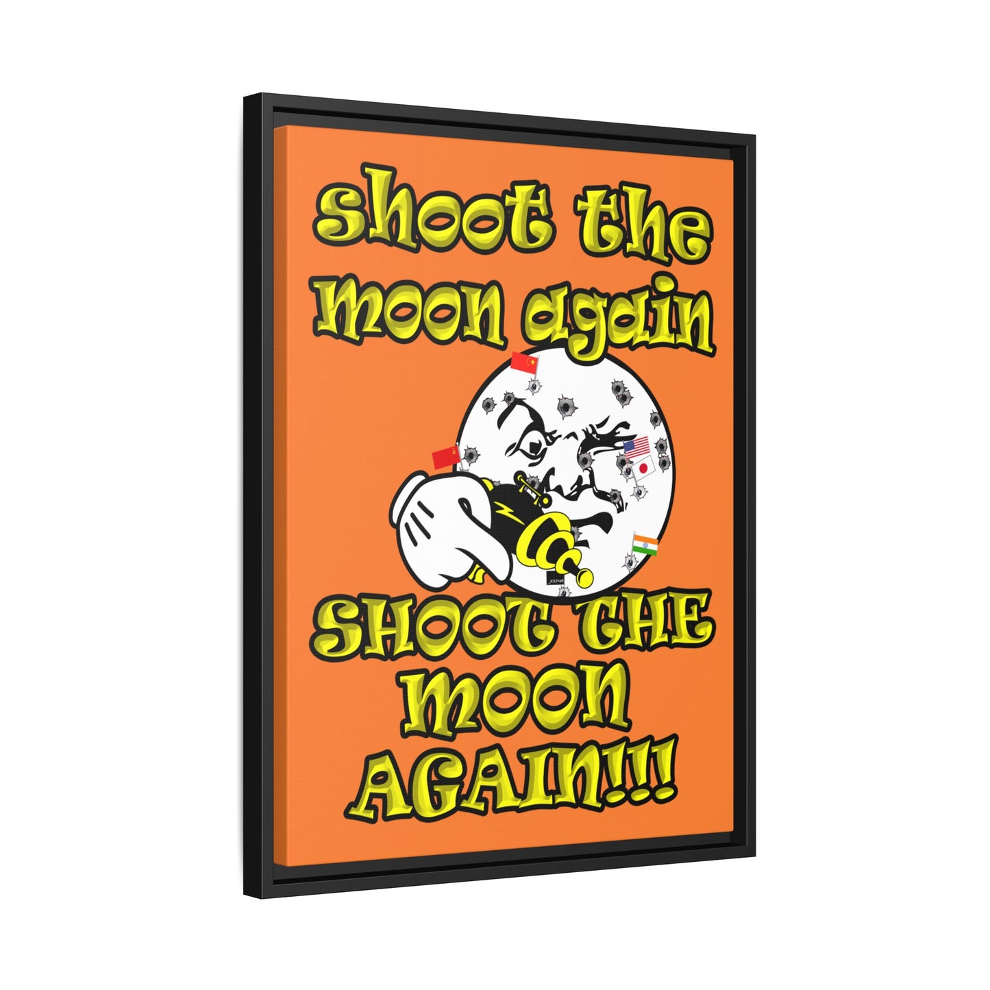 shoot the moon again - framed canvas art (crusta)