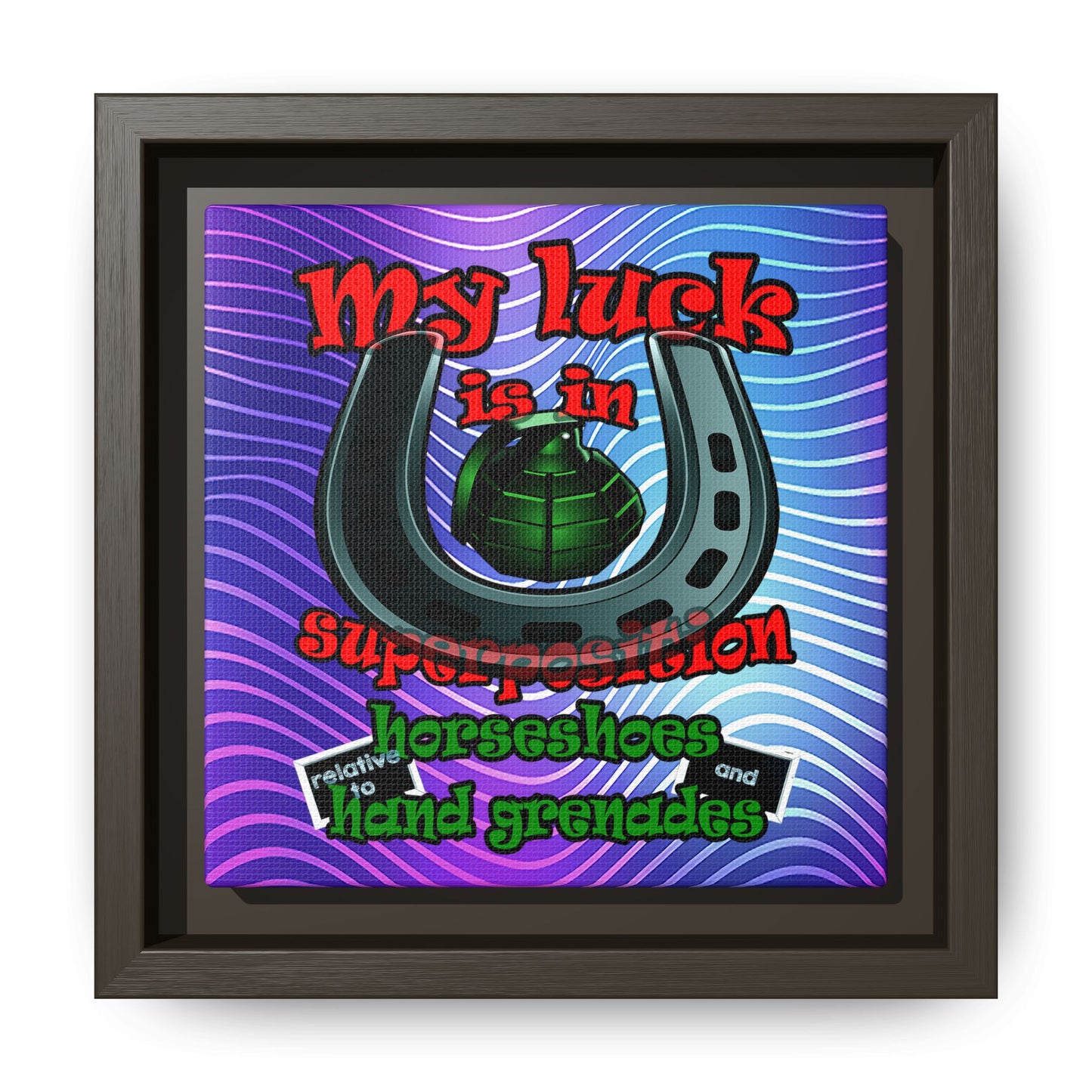 my luck - framed canvas art (purple wave)
