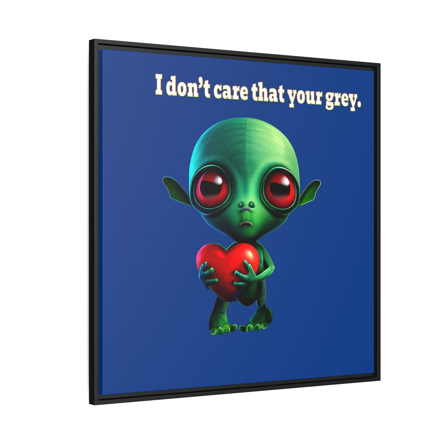 I don't care that your grey - framed canvas art (dark blue)