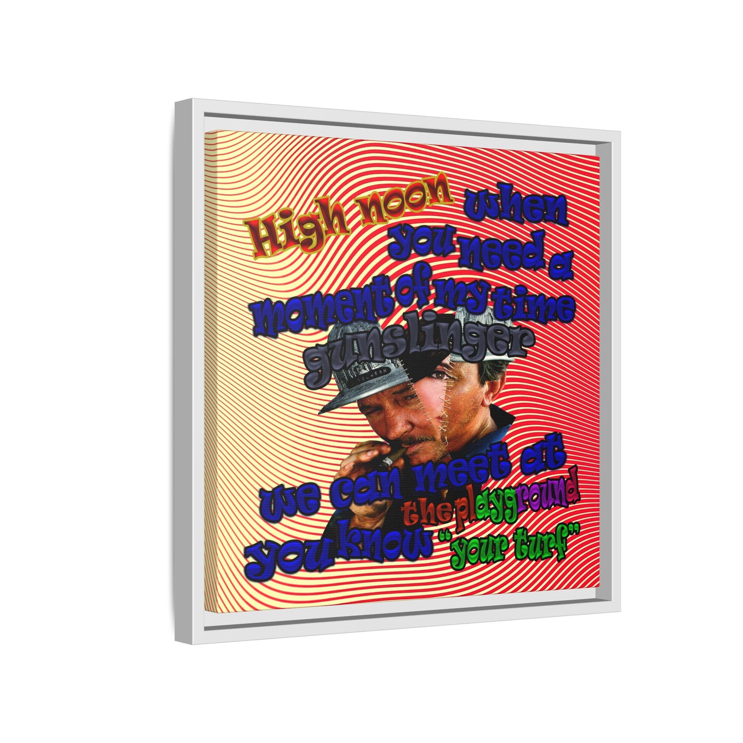 high noon - framed canvas art (yellow-orange wave)