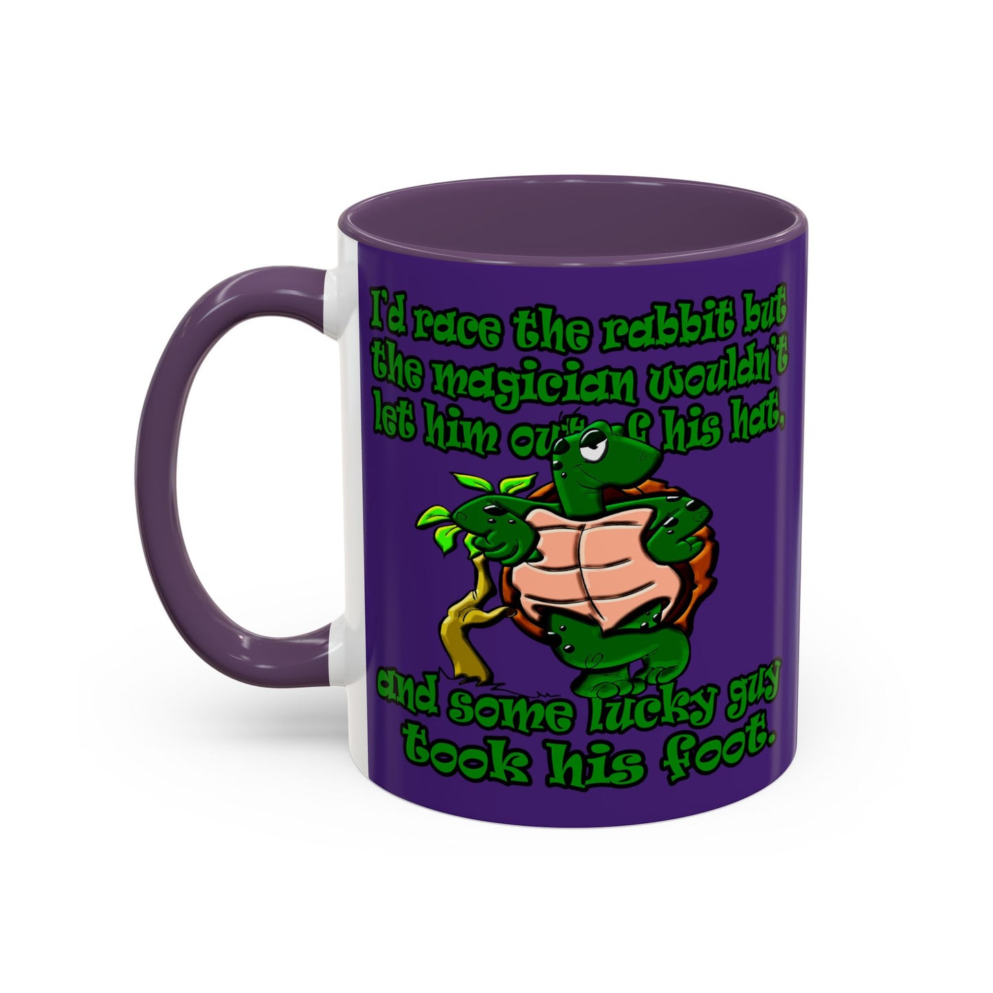 turtle race - Accent Mug (purple)