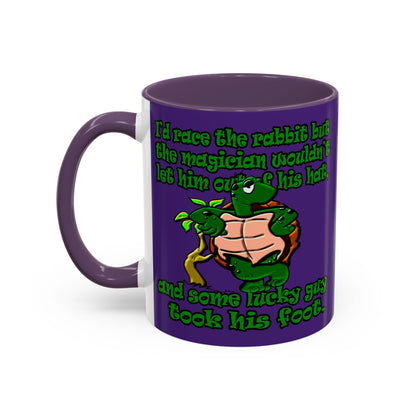turtle race - Accent Mug (purple)