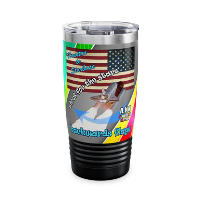 shoot for the stars - Ringneck Tumbler, 20oz (rainbow split)