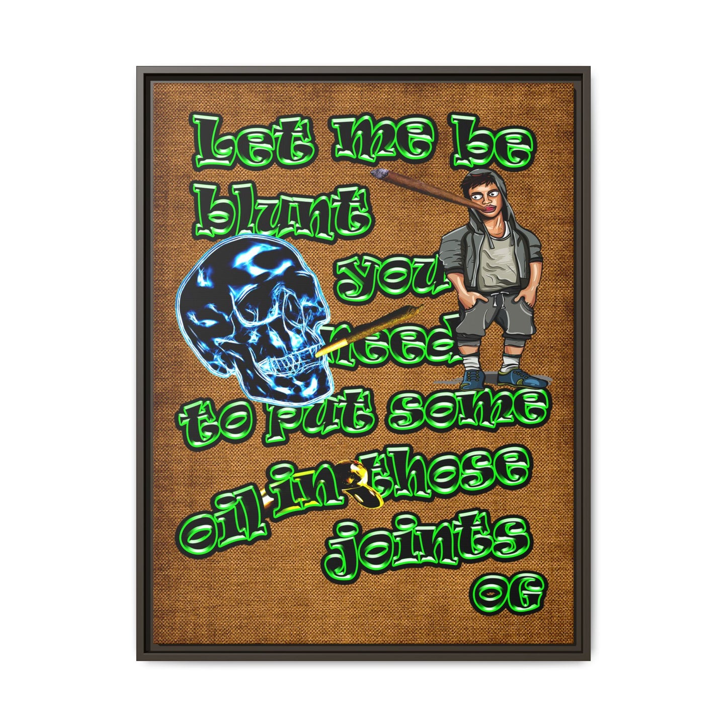 og - framed canvas art (brown papyrus)